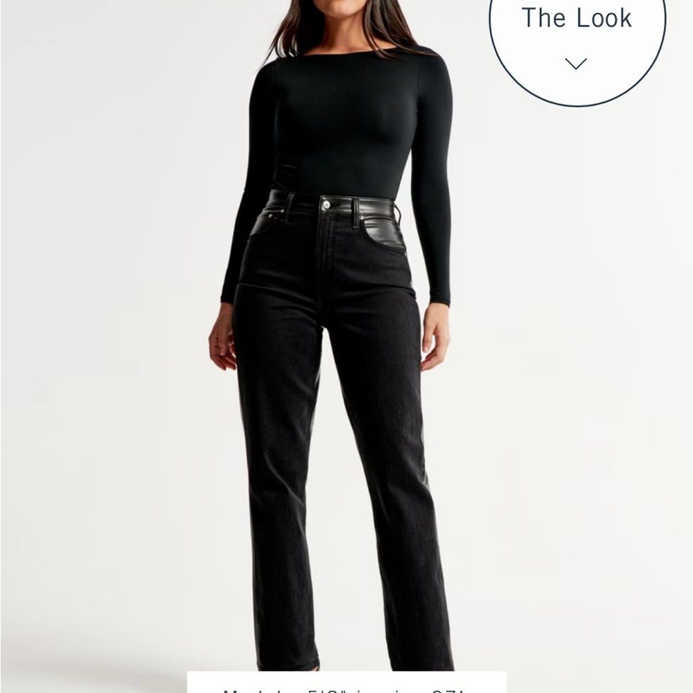 Abercrombie The Ankle High Rise Black with leather details